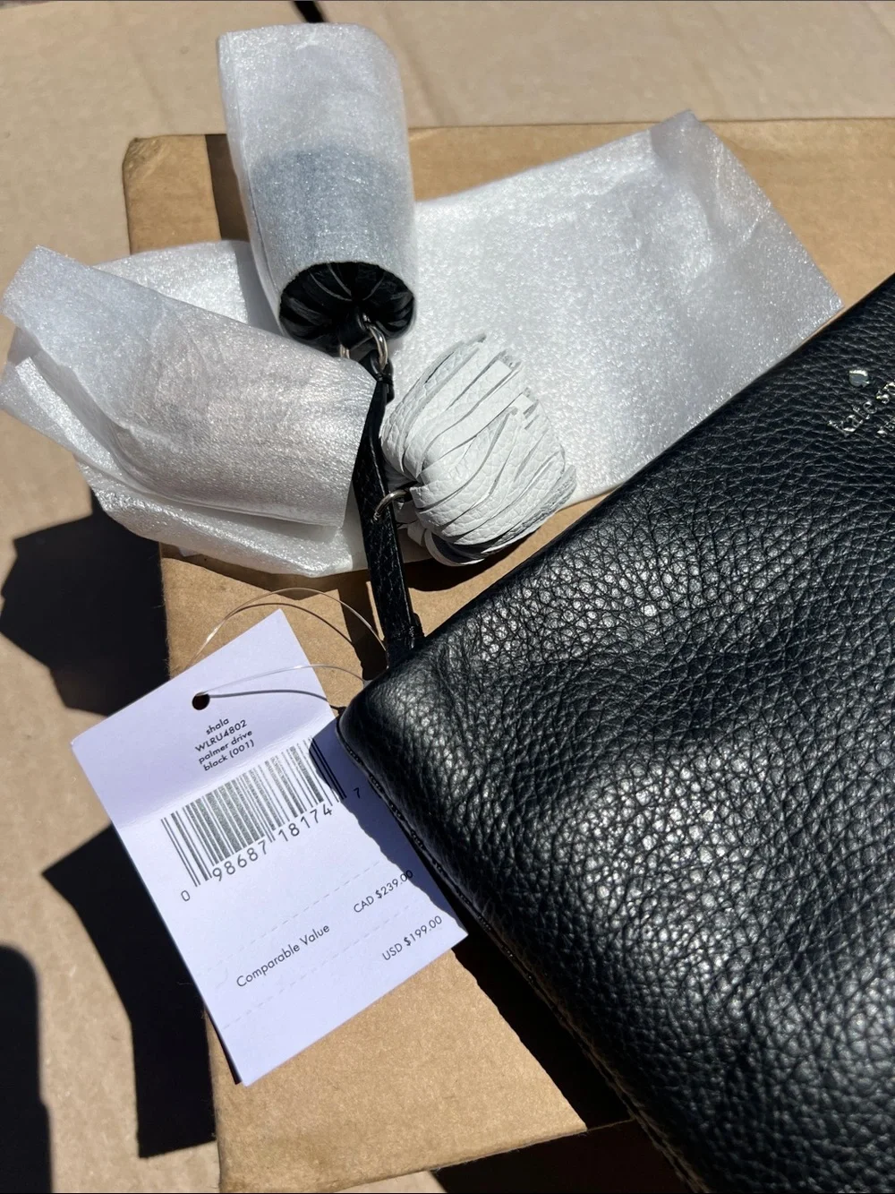 Kate Spade Palmer Drive Shala Black Pebbled Leather Pouch / Clutches
